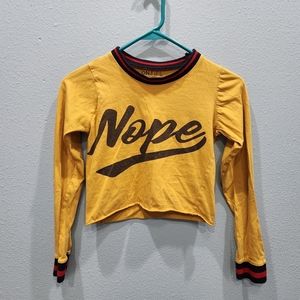 Girls Crop Retro Long Sleeve Tee Shirt